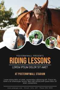 Riding Lesson Flier Example Horse ridign lessons flyer template | PosterMyWall