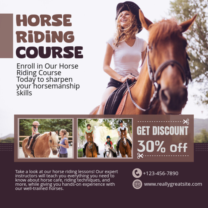 Copy of HORSE RIDING COURSE INSTAGRAM POST | PosterMyWall
