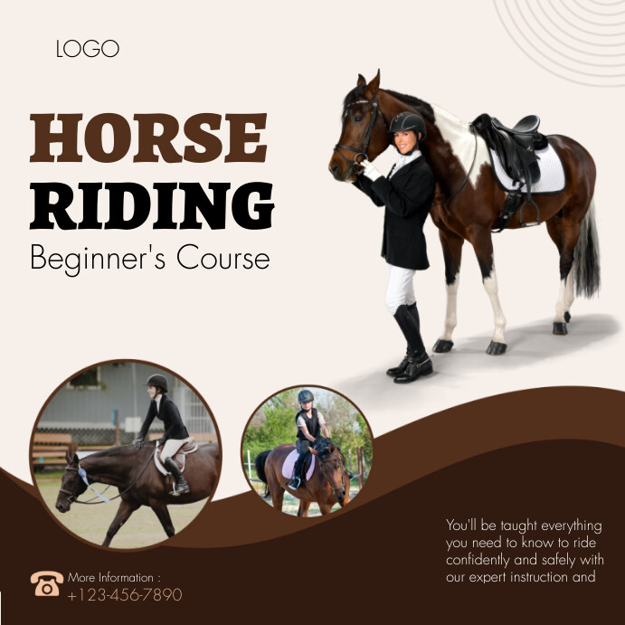 HORSE RIDING LESSONS Template | PosterMyWall