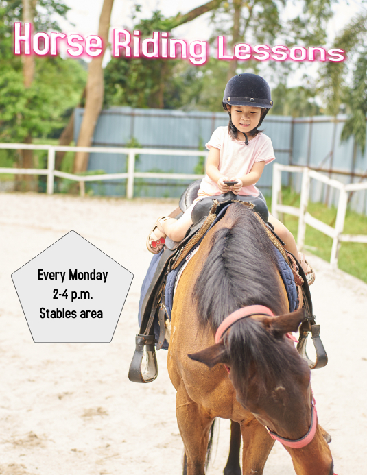 Horse Riding Lesson Pinterest Horse Riding lessons Template | PosterMyWall