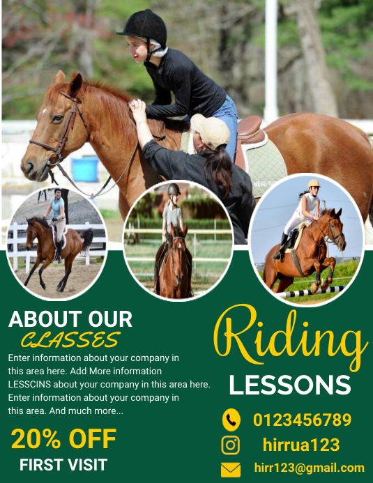 Copy of horse riding lessons flyer | PosterMyWall