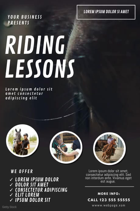 Horse Riding Lessons Video ad template | PosterMyWall