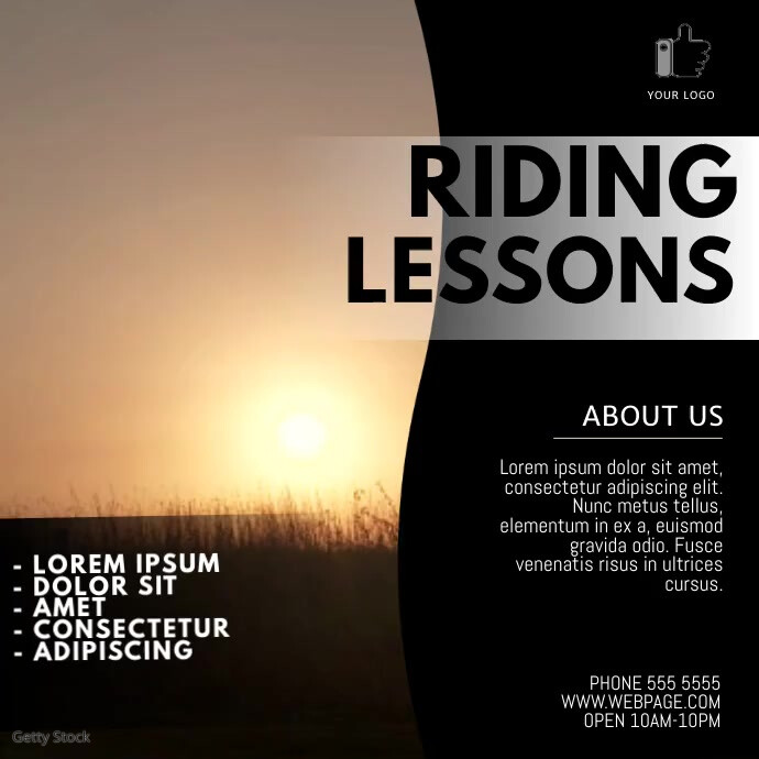 Horse Riding Lessons Video Ad Template | PosterMyWall