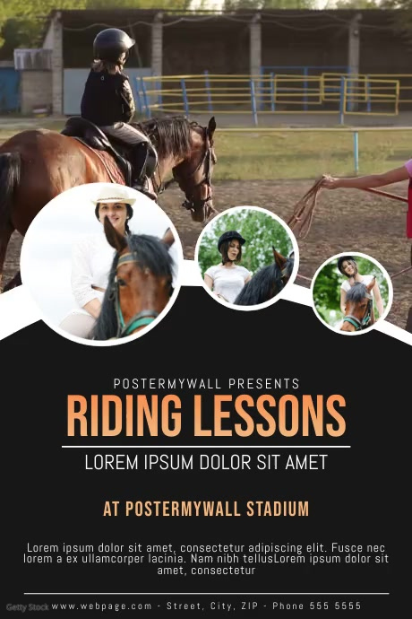 Horse Riding Lessons Video ad template | PosterMyWall
