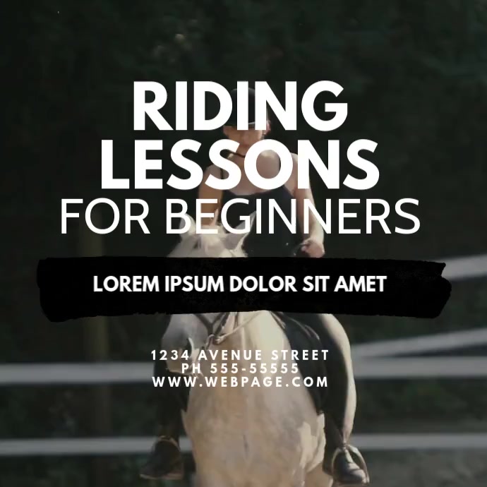 Horse Riding Lessons Video ad template | PosterMyWall