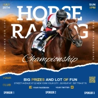 Horse running poster Vierkant (1:1) template