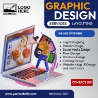 White Graphic Design Services Wpis na Instagrama Template