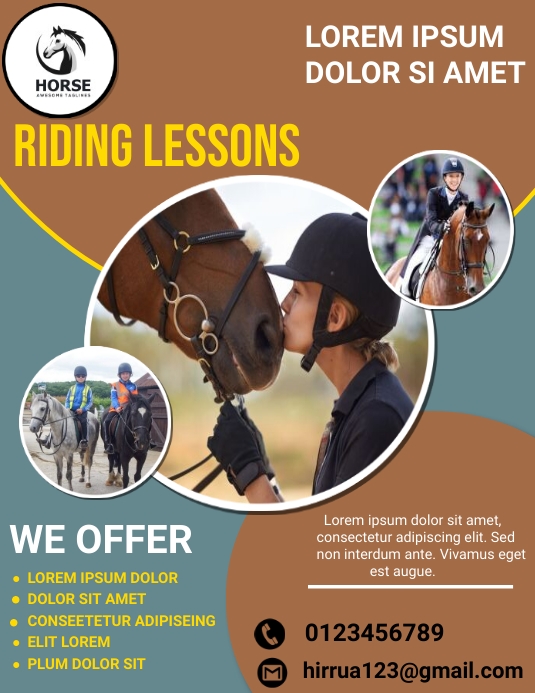 Riding Lesson Flier Example Copie de horseback riding lessons camp flyers | PosterMyWall