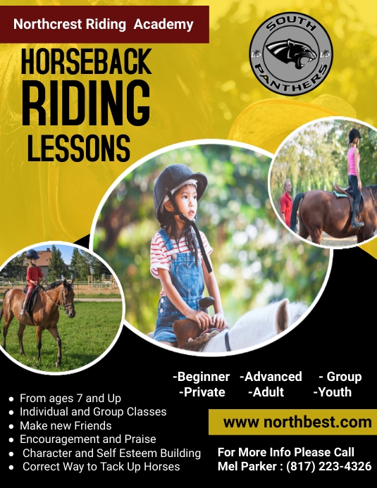 Riding Lesson Flier Example horseback riding lessons Template | PosterMyWall