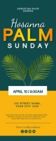 Hosanna Palm Sunday Service Church Flyer Bannière rétractable 2 pouces x 5 pouces template