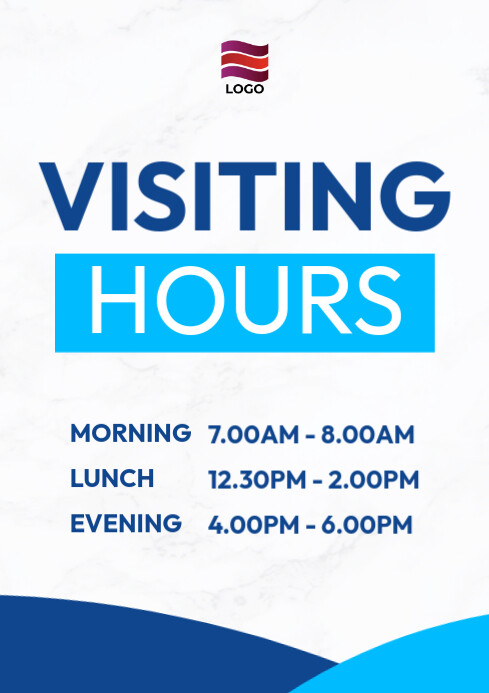 Visiting Time Simple hospital visiting hours Template | PosterMyWall