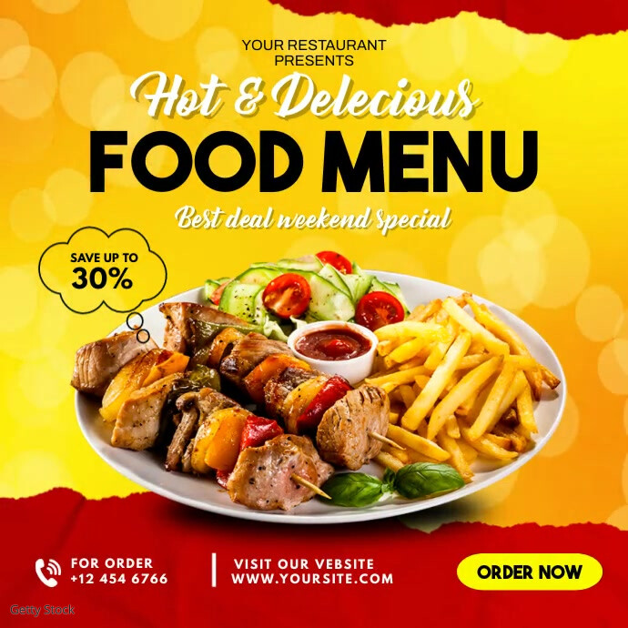 Hot & Delecious food menu Template | PosterMyWall