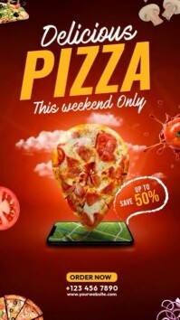 Hot & Fresh Pizza Instagram Story template