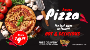 Hitam Pizza Restaurant Promotion Facebook-covervideo Template