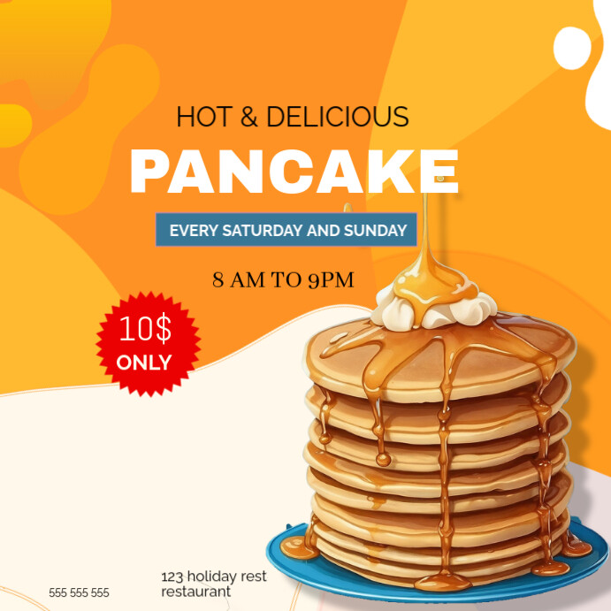 hot and fresh pancake Template | PosterMyWall