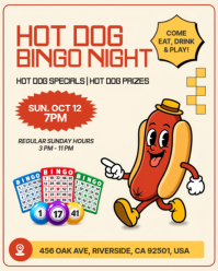 สีเหลือง Bingo Night Instagram Portrait Template
