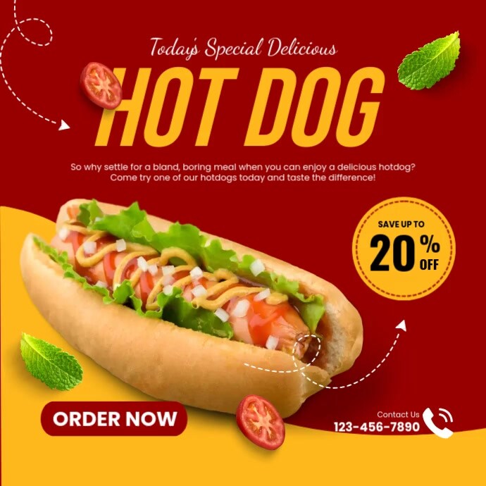 Hot Dog Template PosterMyWall