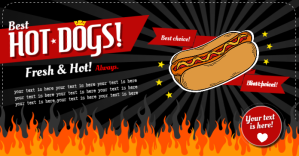 Black Hot Dog Promotion Facebook Shared Image Template