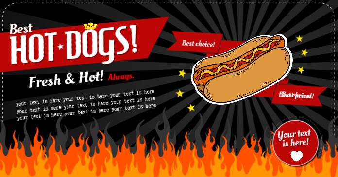 thumbnail image 2 of Trade Winds Hot Dogs Windless Banner – 2.5'x11.5' Advertising Marketing Flag, Multicolor 2 of 4