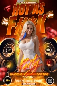 Hot night club party night video design ads Poster template