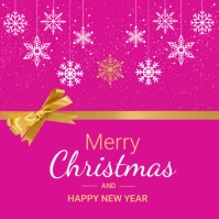 Hot Pink Christmas Gift Card Cuadrado (1:1) template