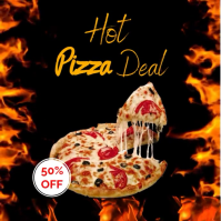 Hot Pizza deal video template. Vierkant (1:1)