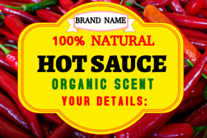 Yellow hot sauce label design Label Template