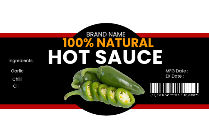 White Hot Sauce Label Labels Template | PosterMyWall