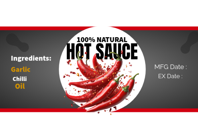 White Hot Sauce Label Labels Template | PosterMyWall