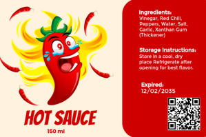 Red Hot Sauce Product Label Label Template