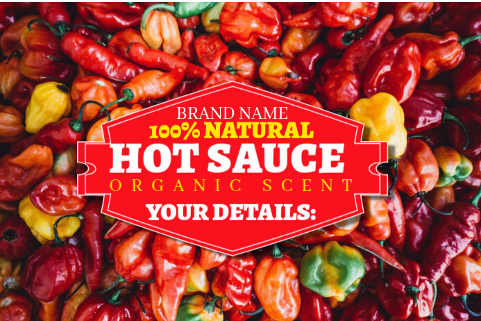 Sample Hot Label Label Hot Sauce Label Template | PosterMyWall