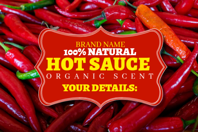 Red Hot Sauce Label Labels Template | PosterMyWall