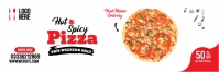 Hot Spicy Pizza Offer Design Banner 2' × 6' template