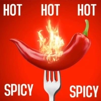 Hot Spicy restaurant Display Square (1:1) template