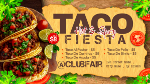 Hot Spicy Taco Fiesta Flyer YouTube-miniature template