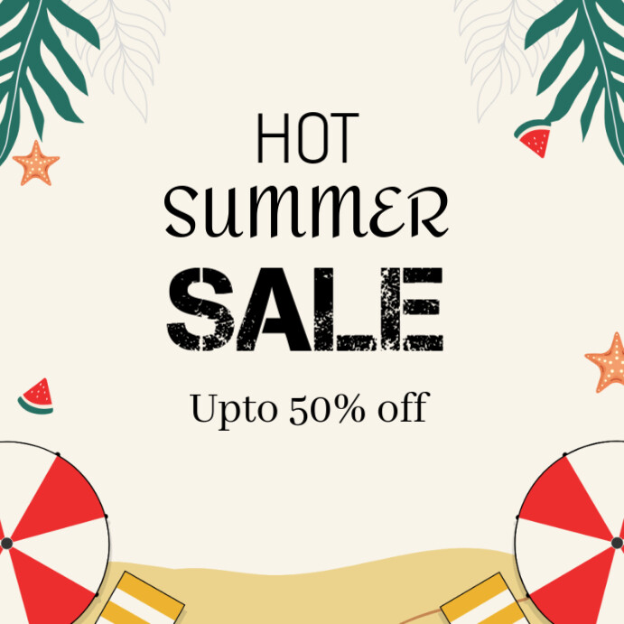 Hot summer sale Publicação no Instagram template