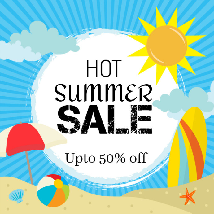 Hot Summer sale Publicação no Instagram template