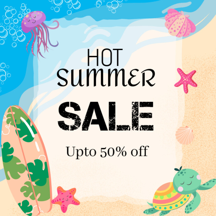 Hot summer sale Publicação no Instagram template