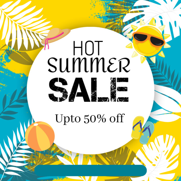 Hot summer sale Publicação no Instagram template