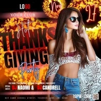 Hot Thanksgiving Club Party Event Ad Design Template Square (1:1)