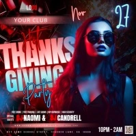 Hot Thanksgiving Party Event Ad Design Template Square (1:1)