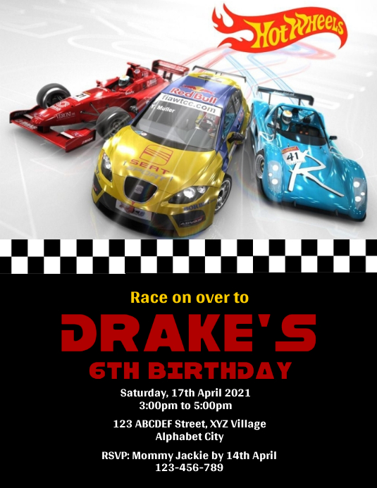 Modele Hot Wheels Birthday Invitation Postermywall Modele Hot Wheels Birthday Invitation Postermywall