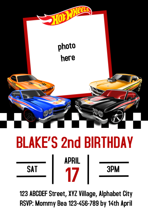 Modele Invitation D Anniversaire De Roues Chaudes Postermywall Modele Invitation D Anniversaire De Roues Chaudes Postermywall