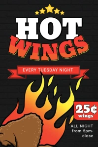Hot wings Illustration Pinterest template