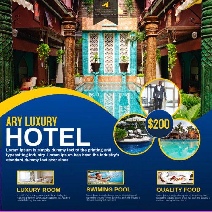 Resorts Sample Hotel & Resort Template | PosterMyWall