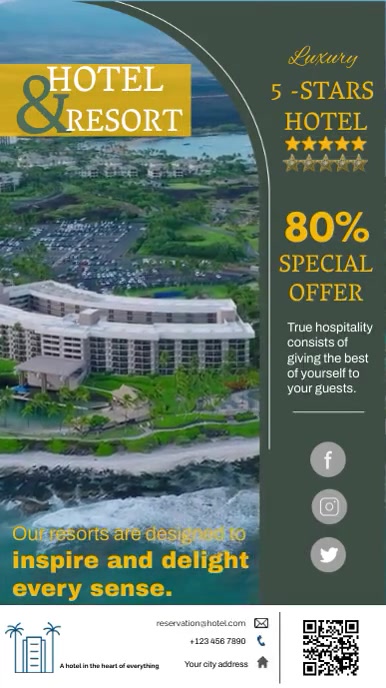 hotel & resorts Digital Display (9:16) template