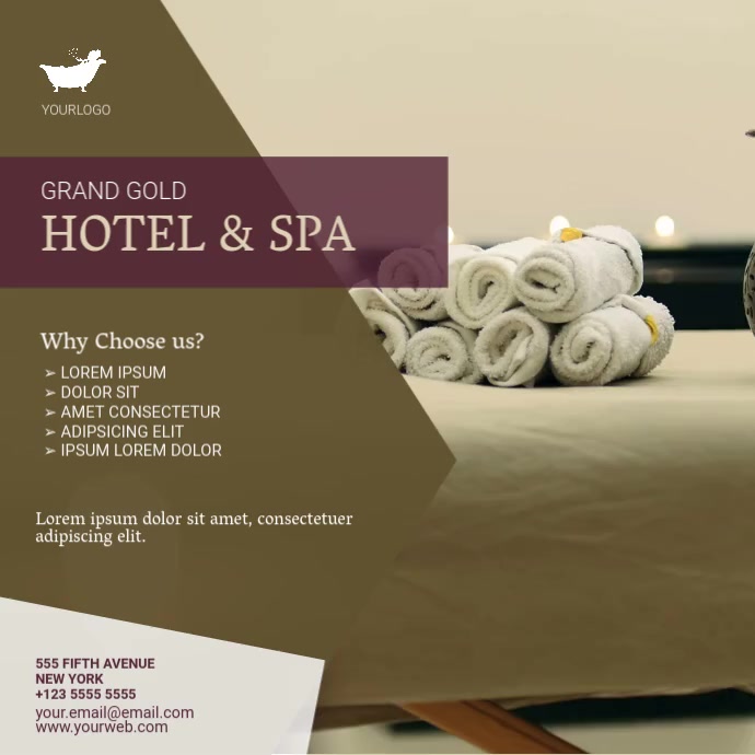 Hotel & Spa Video Ad Template Kwadrat (1:1)