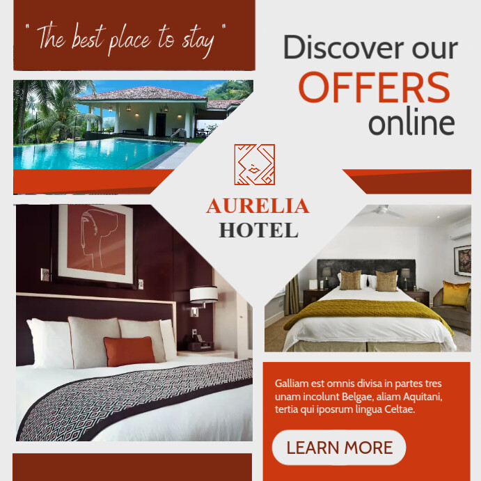 Plantilla de Publicidad de Hoteles Y Complejos Turísticos Luz Y Plantilla de Publicidad de Hoteles Y Complejos Turísticos Luz Y