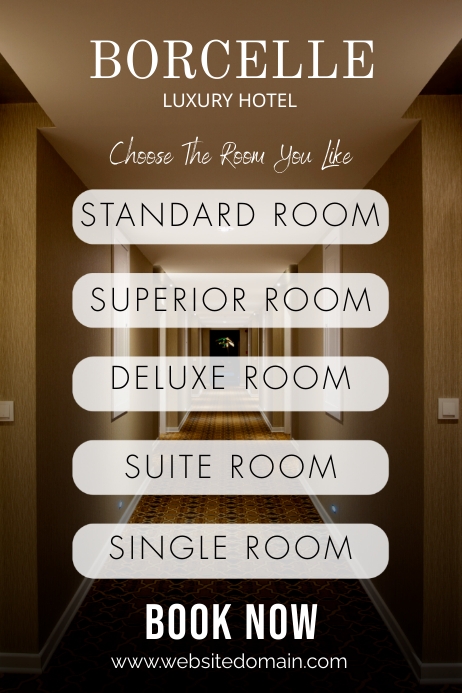 HOTEL BROCHURE ROOM Poster template