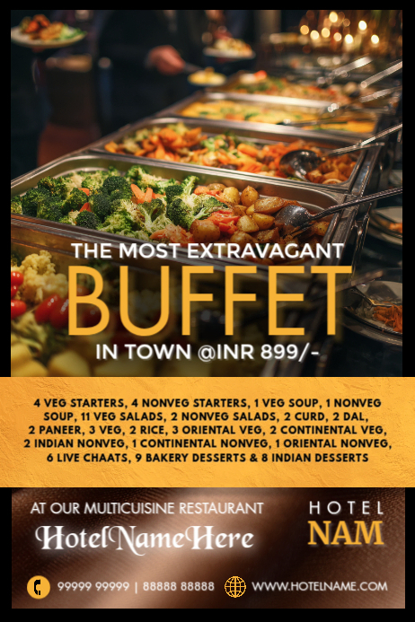 Buffets Advertisement Hotel Buffet Dinner Service Template | PosterMyWall